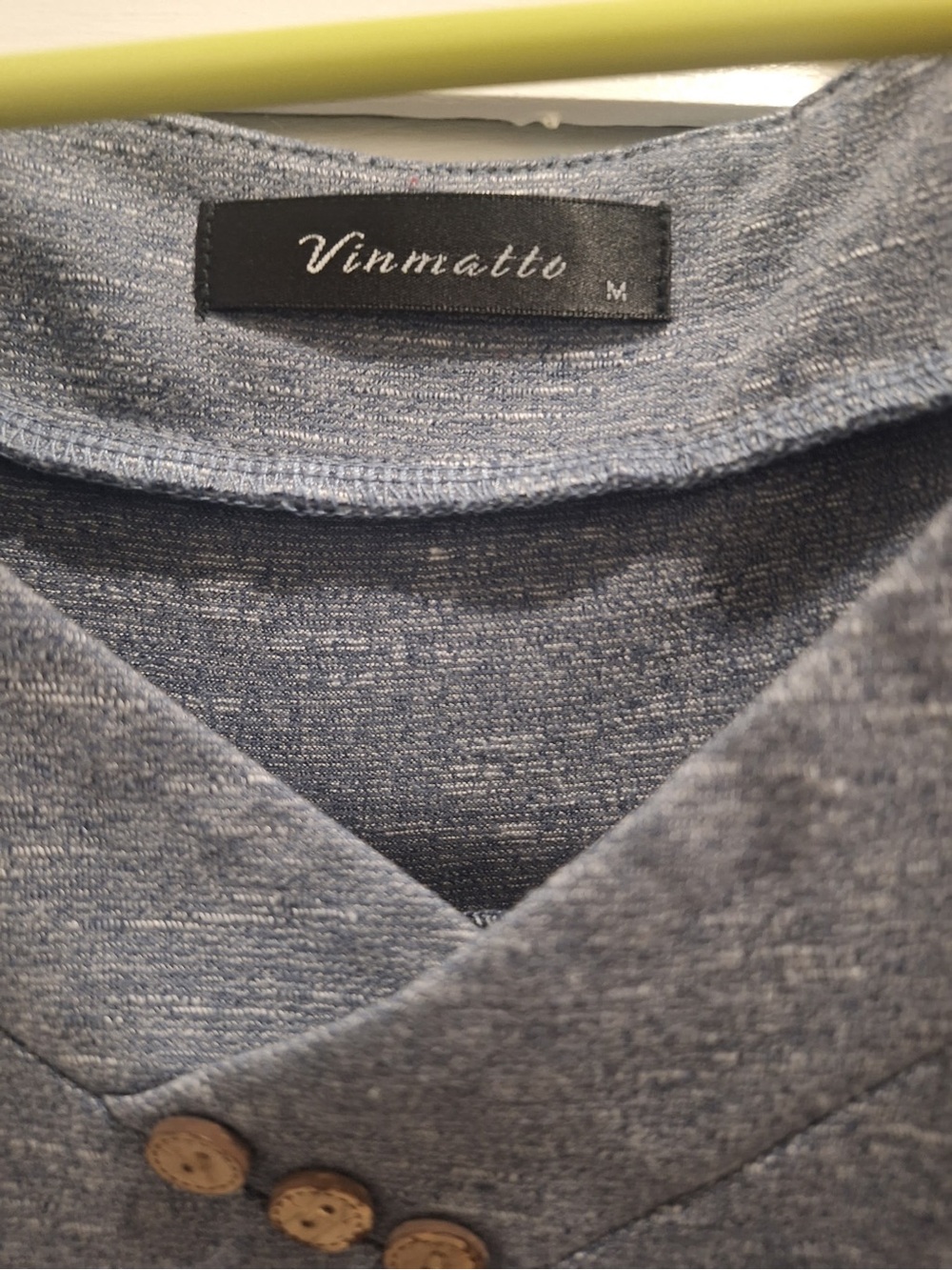 Women's Heather Blue V-Neck Knit Top - Picture 2 of 2